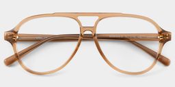 Drew Clear Brown Aviator Glasses1