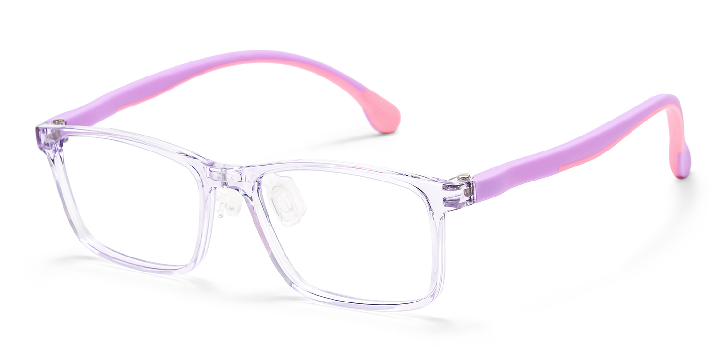 Sunny Rectangle Purple Frame Eyeglasses for Tween2