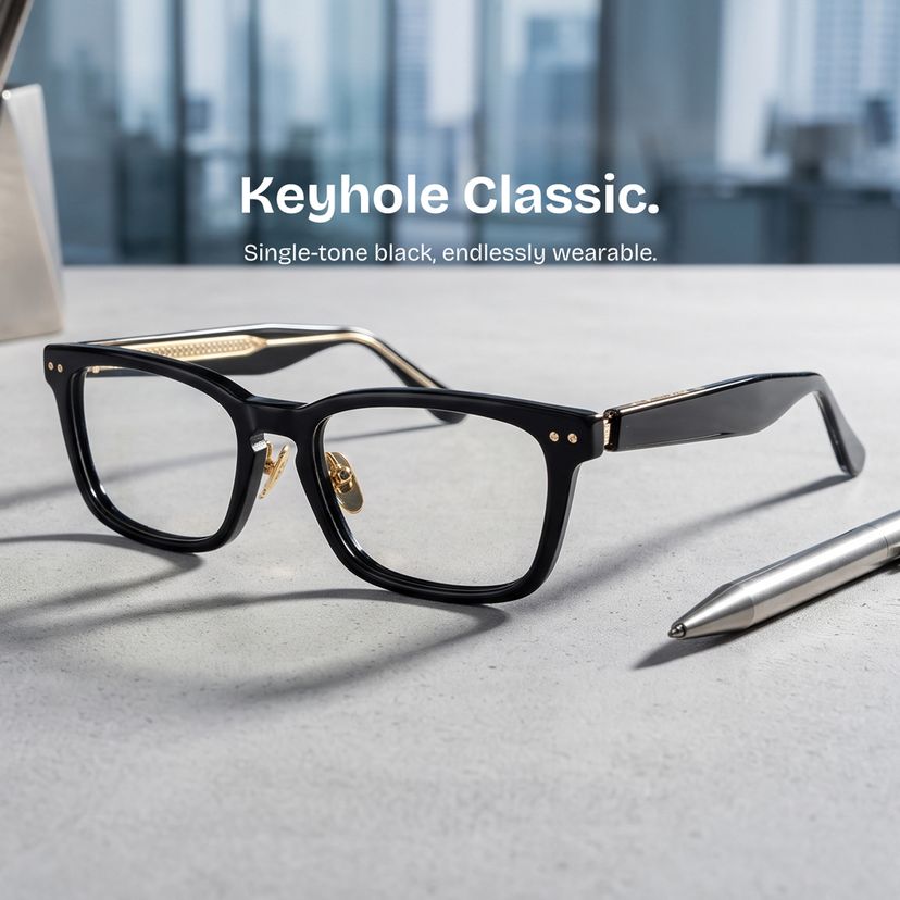 Buzz Black Rectangle Glasses