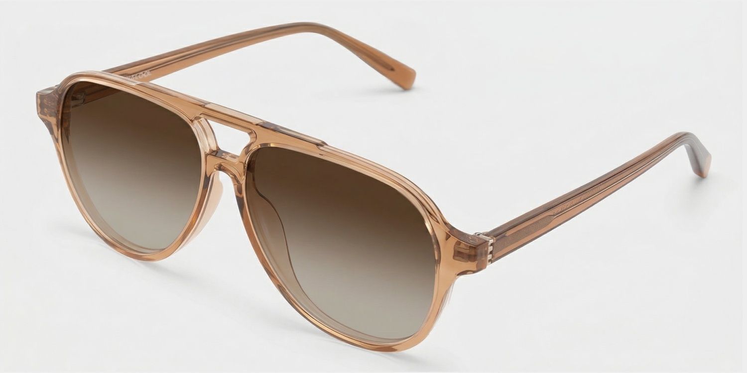 Drew Tan Clear Brown Aviator Glasses for the Female | ZEELOOL2