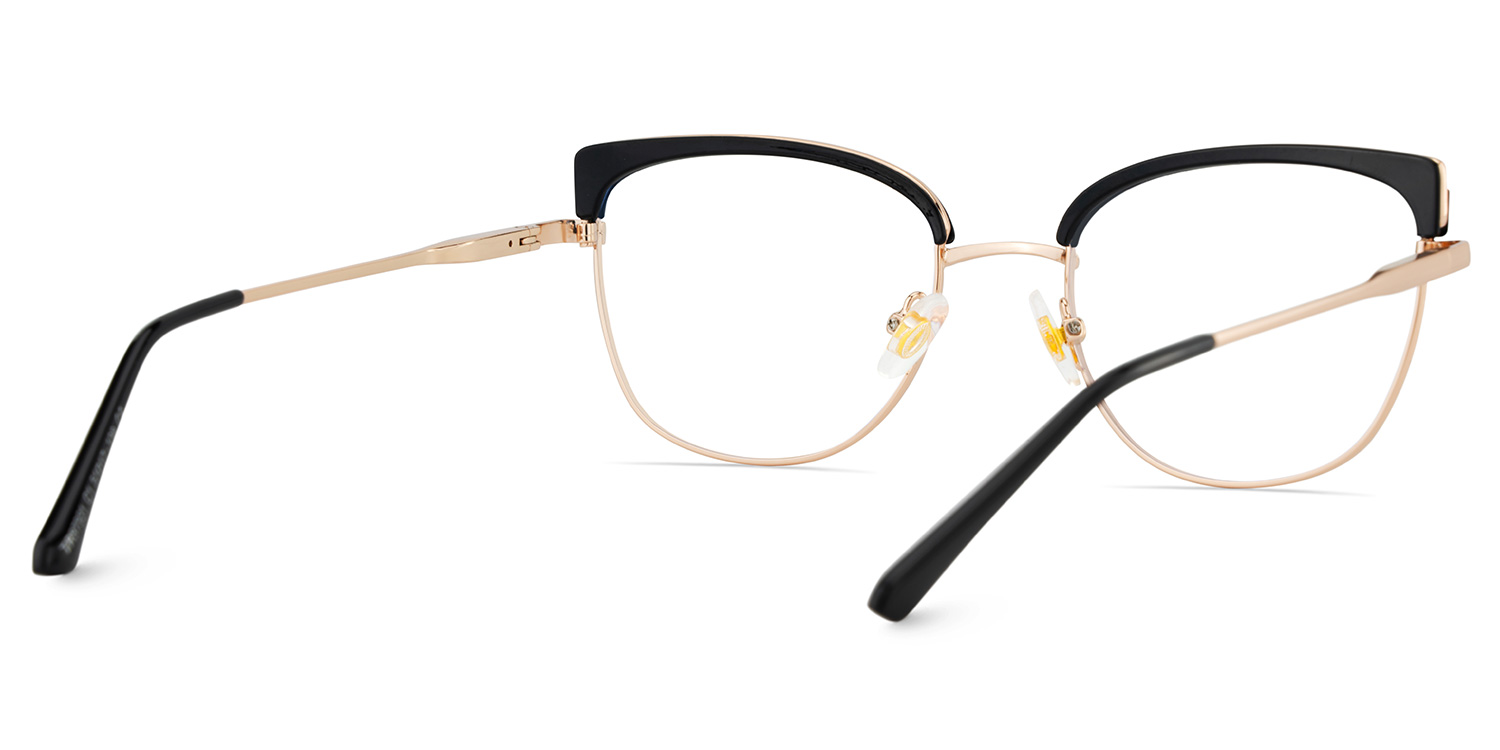 Beau Eyeglasses in Cat eye Black Gold Frame | ZEELOOL Canada5