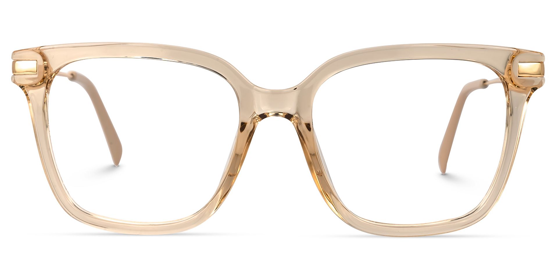 Jacqui Square Beige Eyeglasses and Clear Frame0