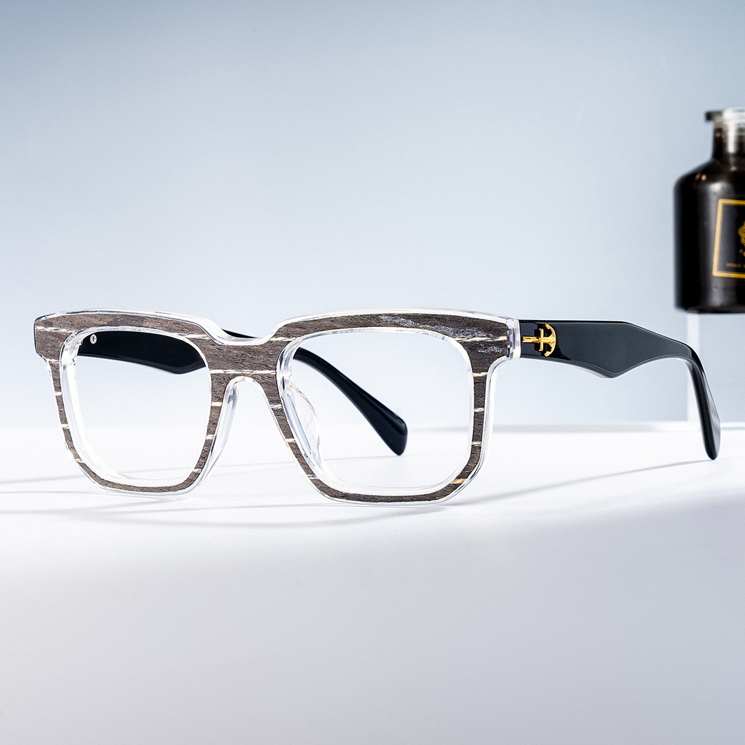 Keylin Rectangle Black Glasses0