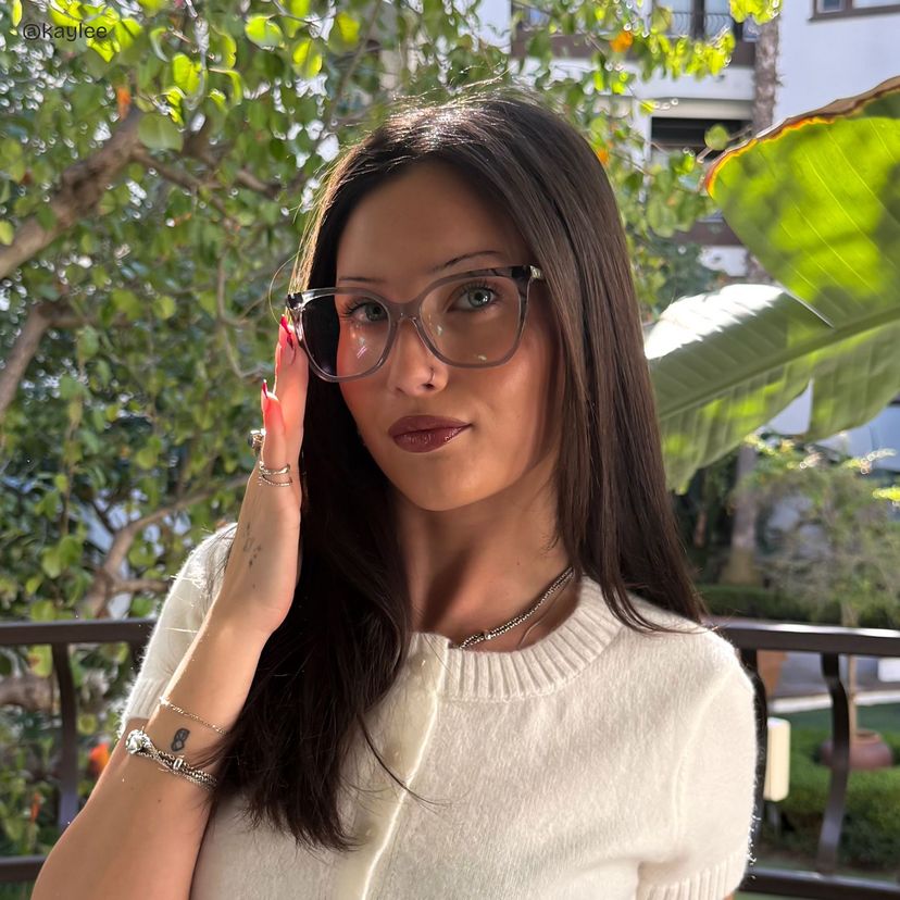 Jolie Gray Butterfly Glasses