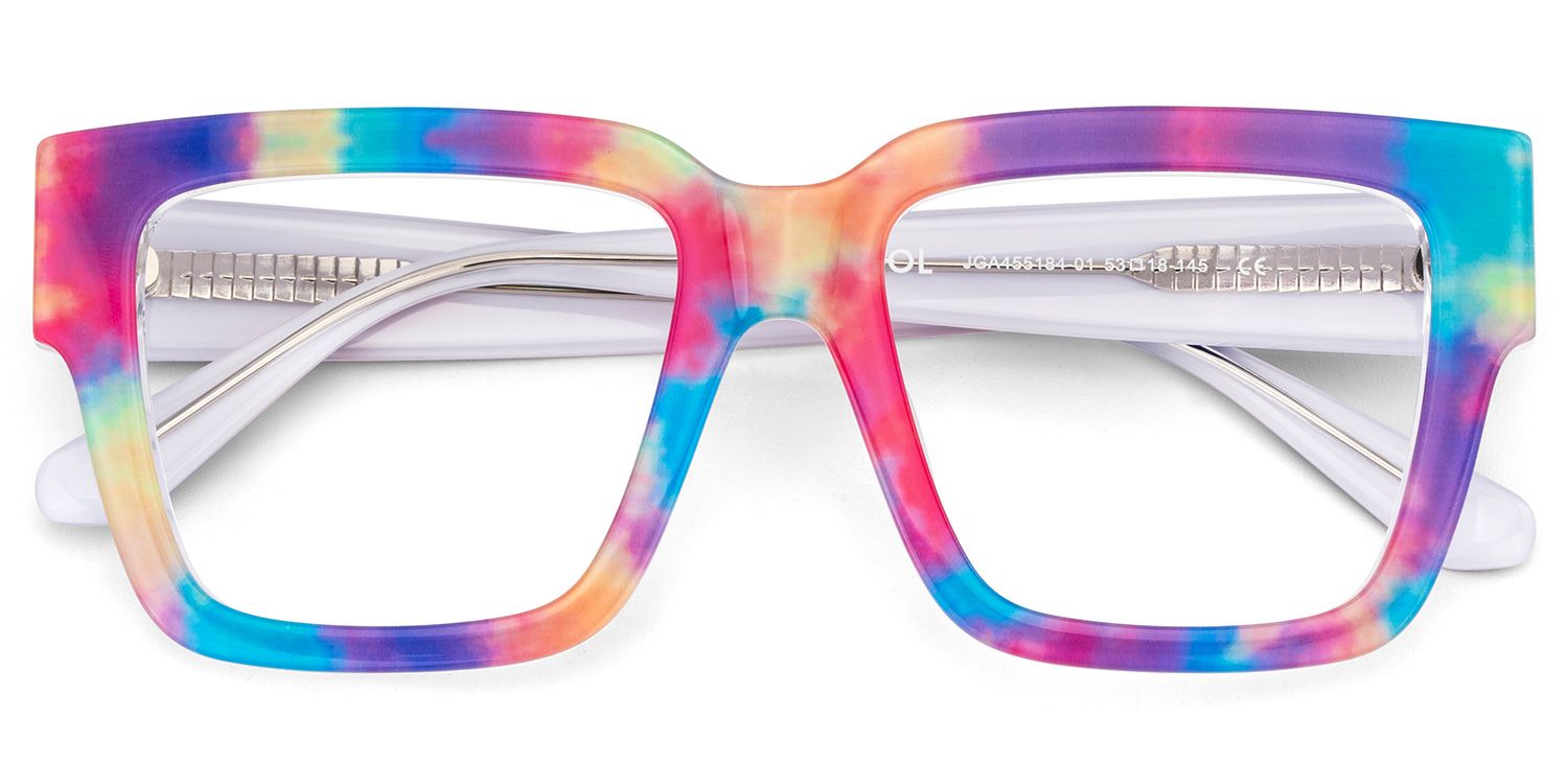 Pop Acetate Colorful Frame Glasses with Square Shape | ZEELOOL Canada