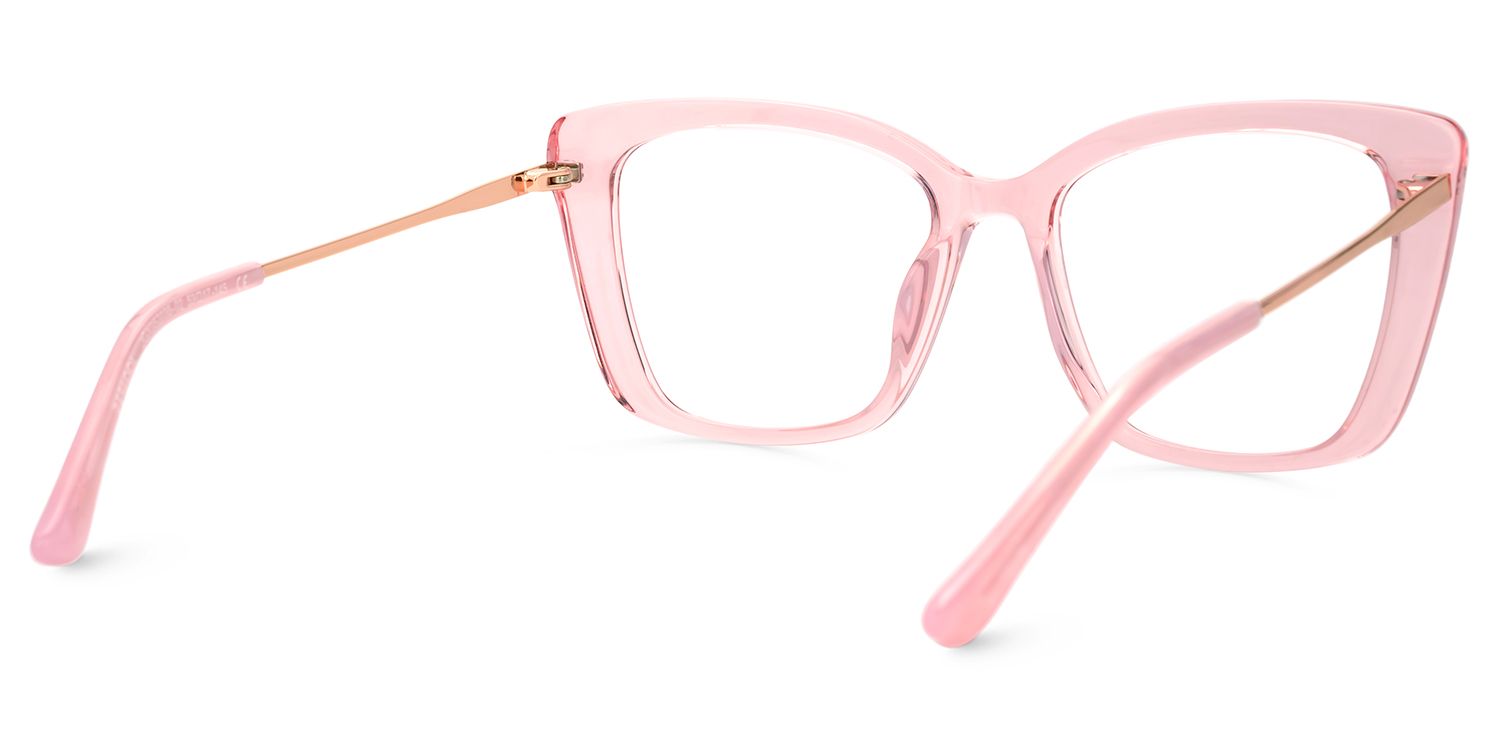 Sheyla Cat Eye Transparent Pink Frame Glasses For Women | ZEELOOL Canada4