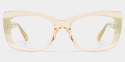 Leona Rectangle Gold Glasses0