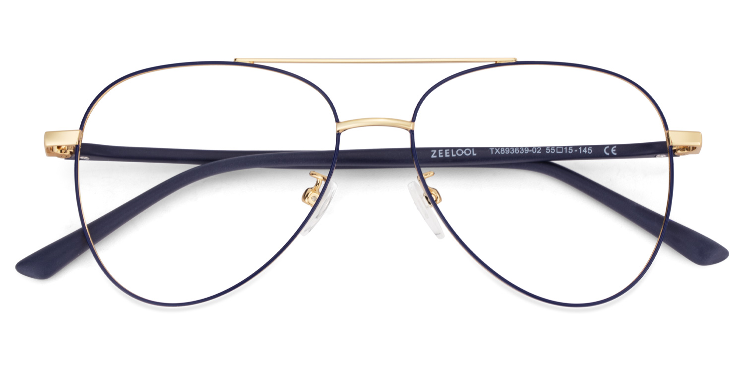 Paige Aviator Blue-Gold Glasses3