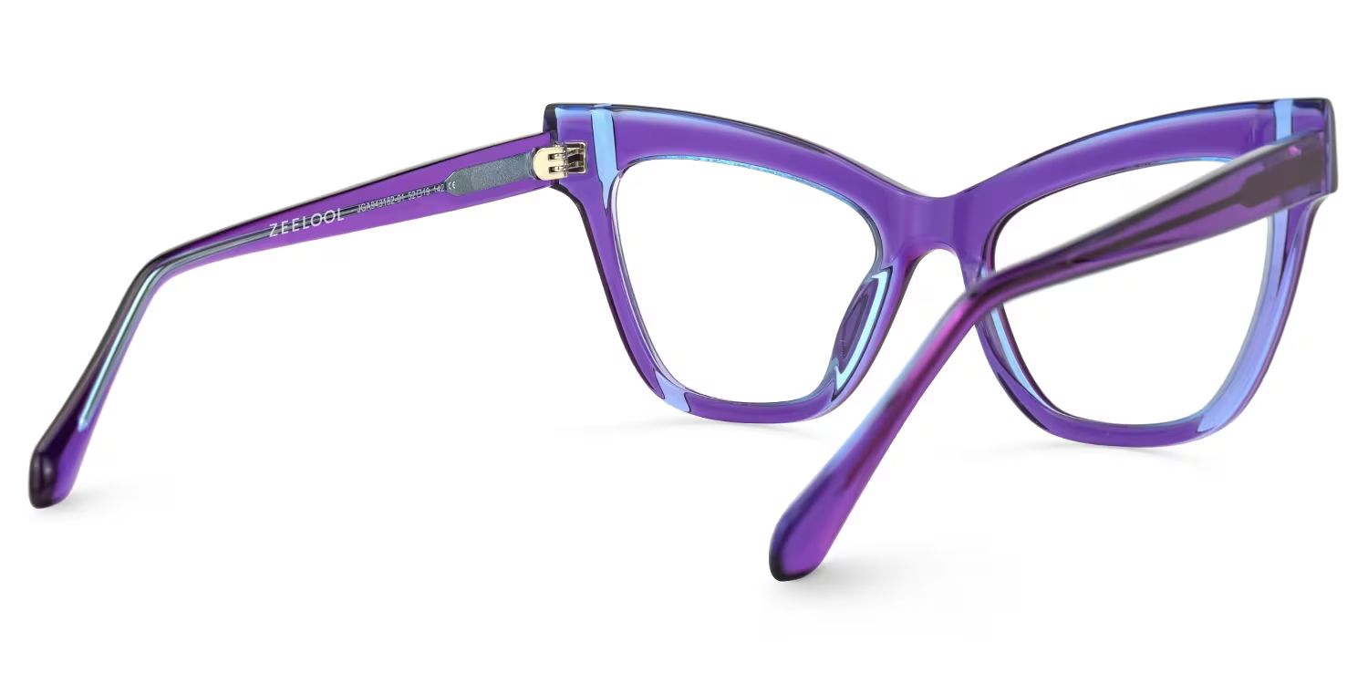Saucie Cateye Purple Frame Glasses | ZEELOOL Canada3