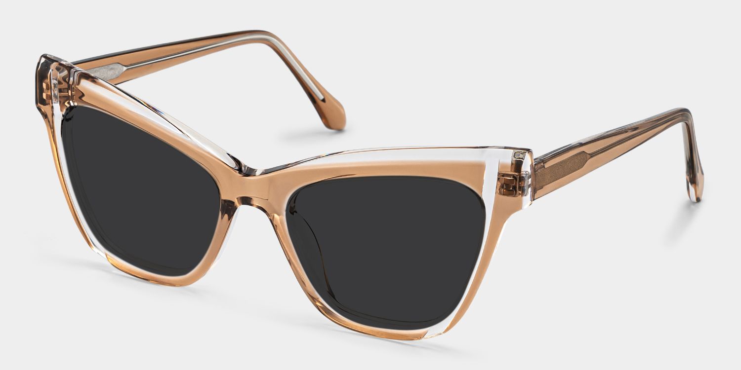 Saucie Light Brown Cat eye Frame Sunglasses | ZEELOOL Canada2