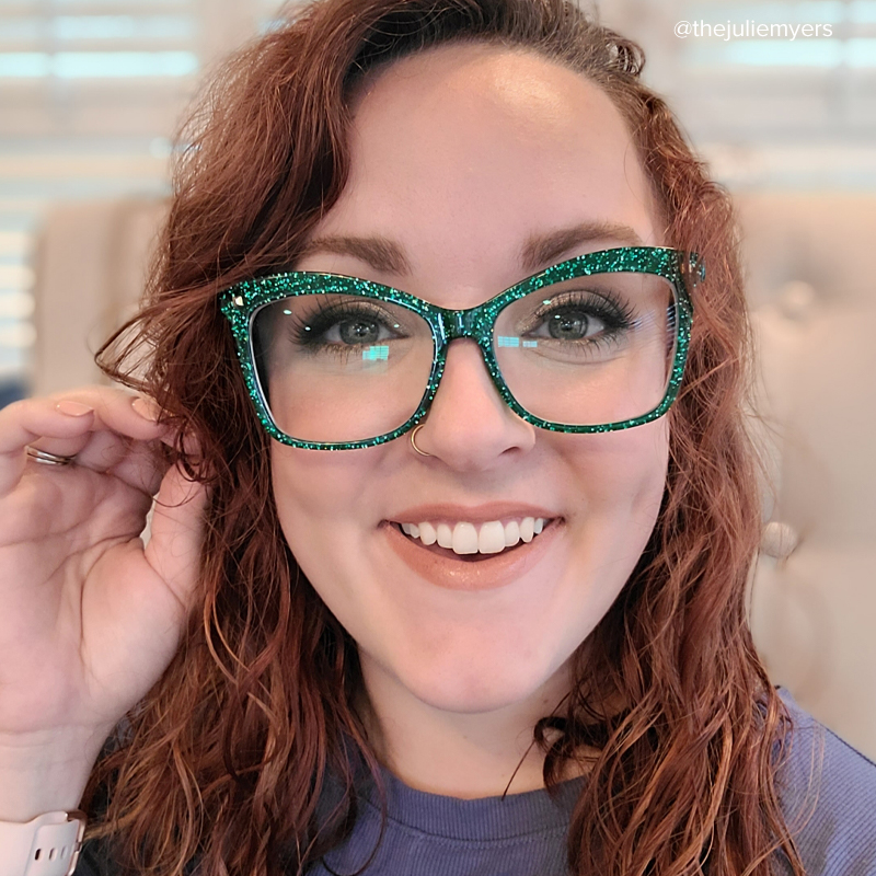 Isaebella Butterfly Green Glitter Frame Glasses for Women10