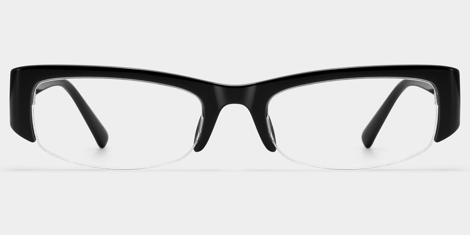 Trevor Black Half Frame Rectangle Glasses For Ladies | ZEELOOL0