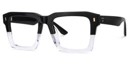 Kenish Square Black Clear Glasses4