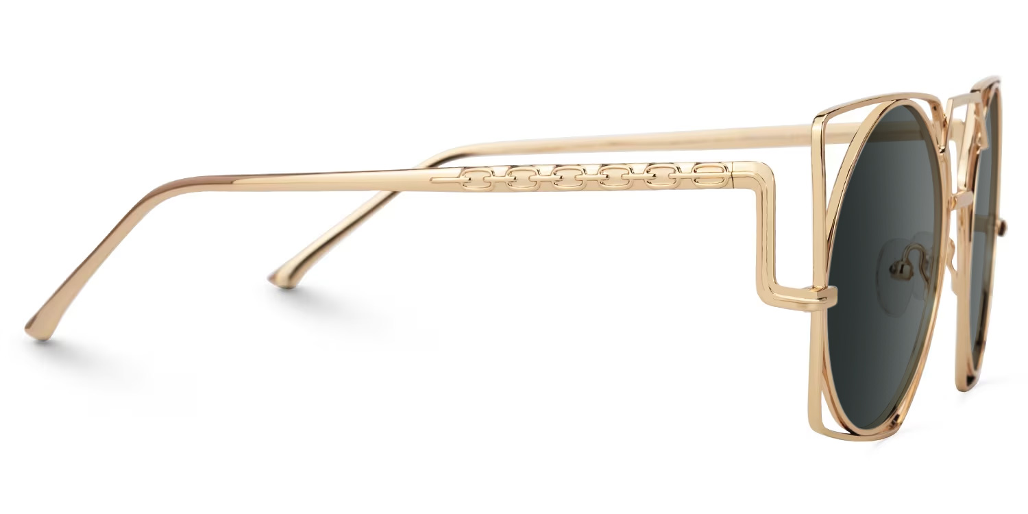 Ybarra Geometric Gold Sunglasses | ZEELOOL Canada2