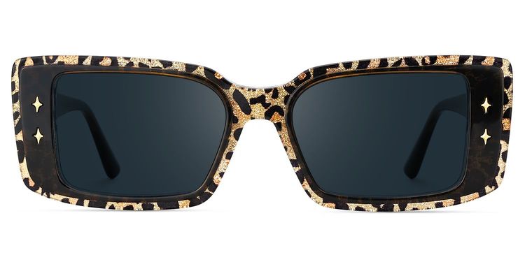 Gleam Rectangle Leopard Sunglasses