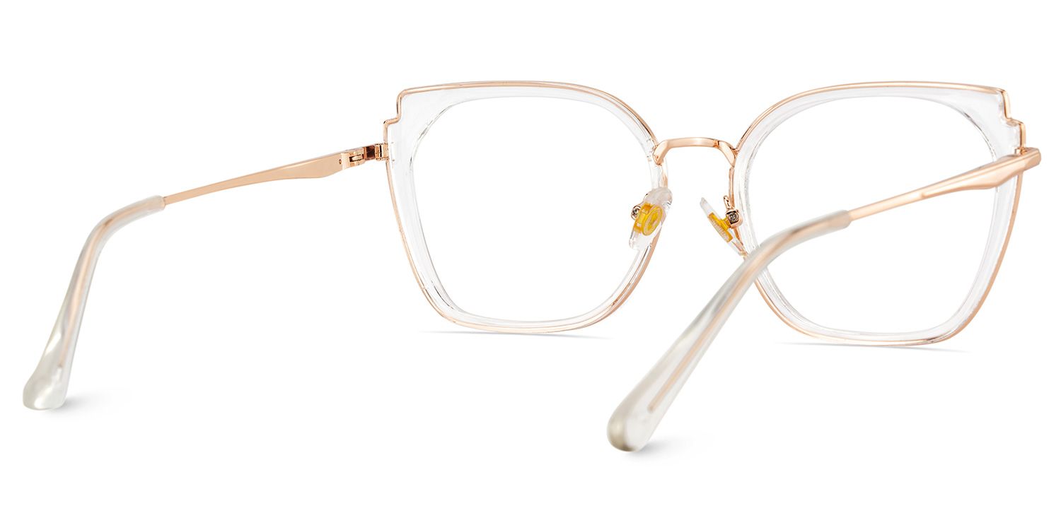 Clear Metal Frame Glasses With Wide Size For Women4