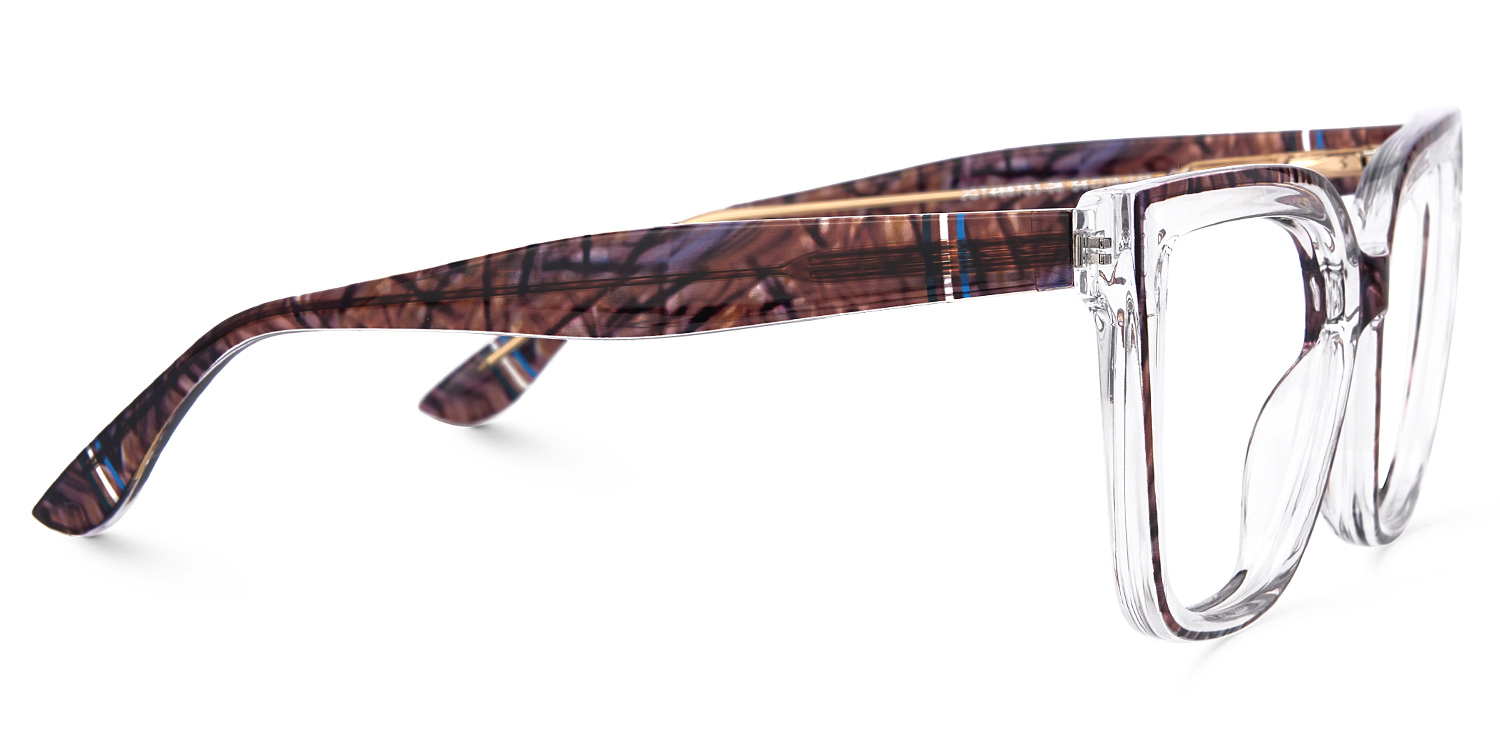 Mirta Brown Square Frame Glasses Online | ZEELOOL Canada2