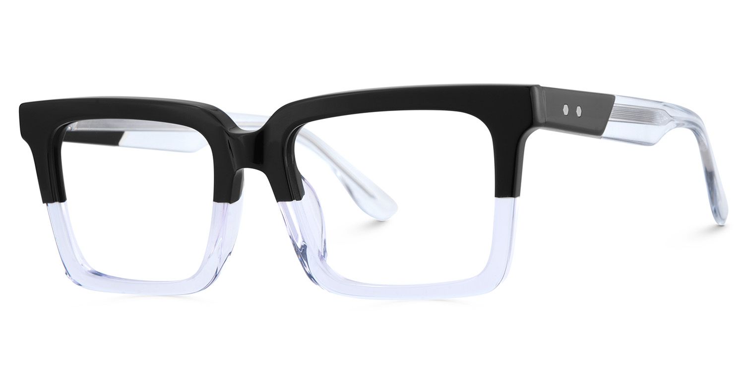 Black Clear Square Frame Glasses - Hattie on Sale | ZEELOOL Canada2