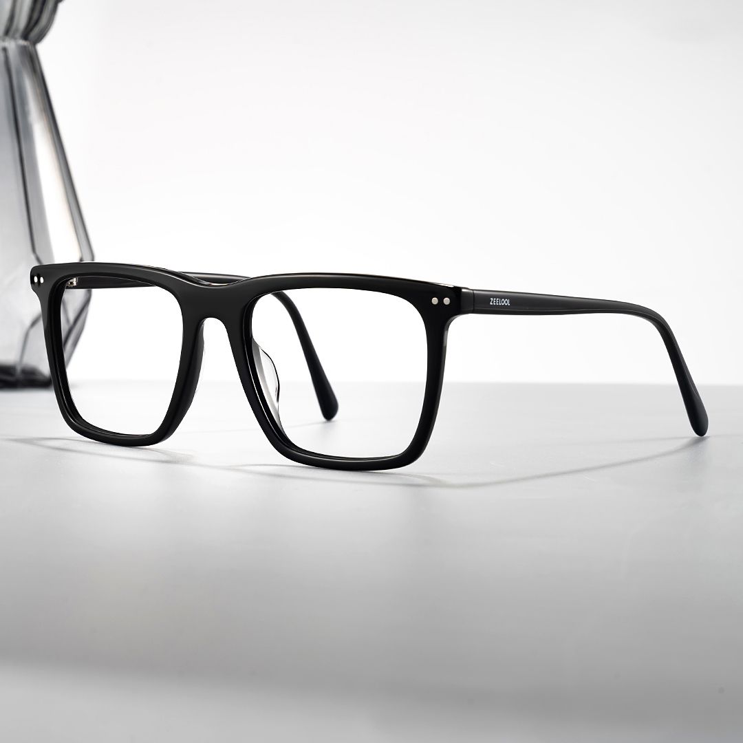 Frantz Thin Black Square Glasses For Men | ZEELOOL Canada0
