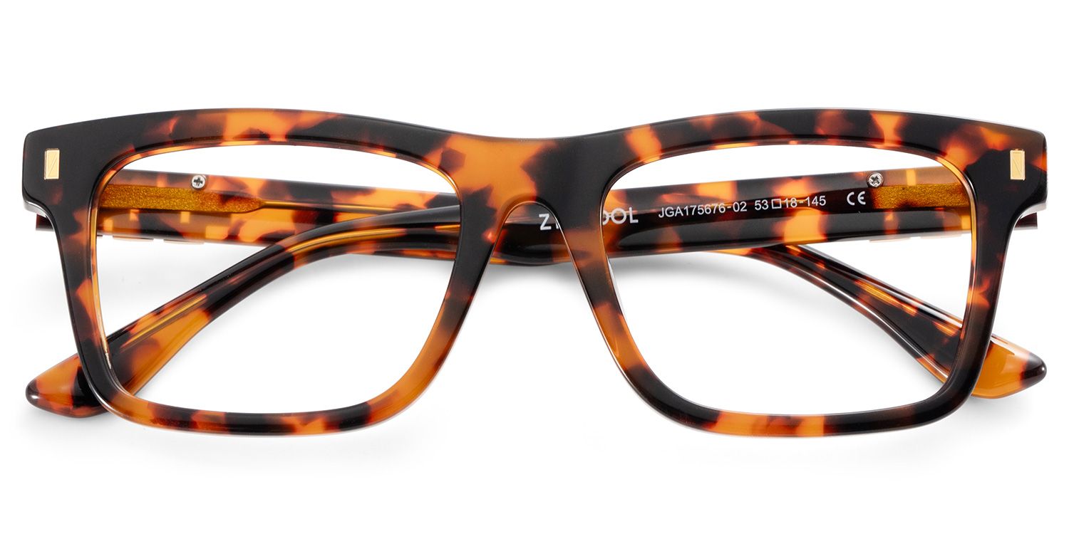 Men's Tortoise Eyeglasses With Rectangle Shape2
