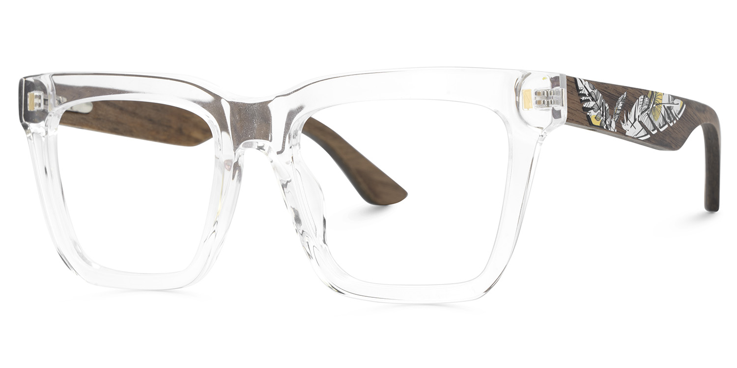 Rectangle Vintage Glasses With Wood Temples3