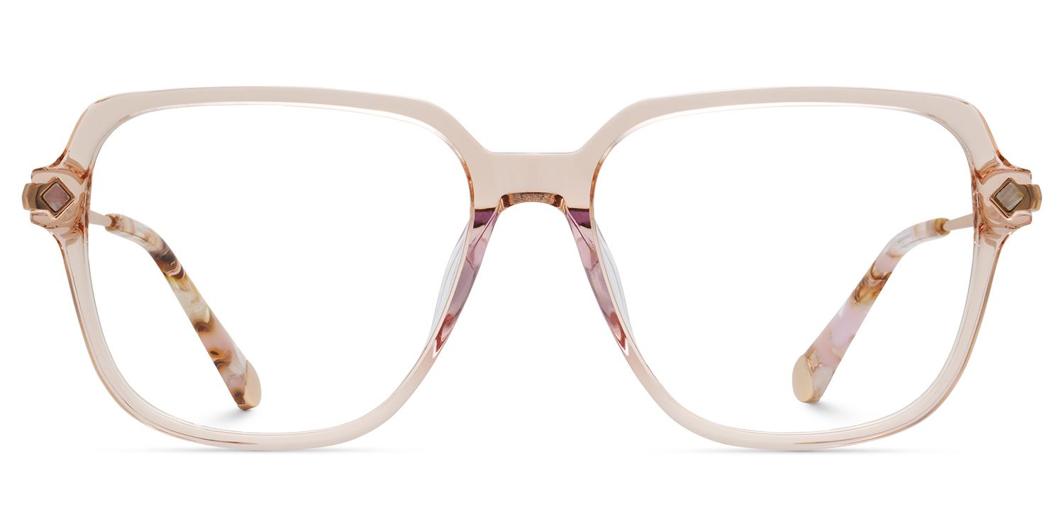 Square Eyeglasses With Beige0