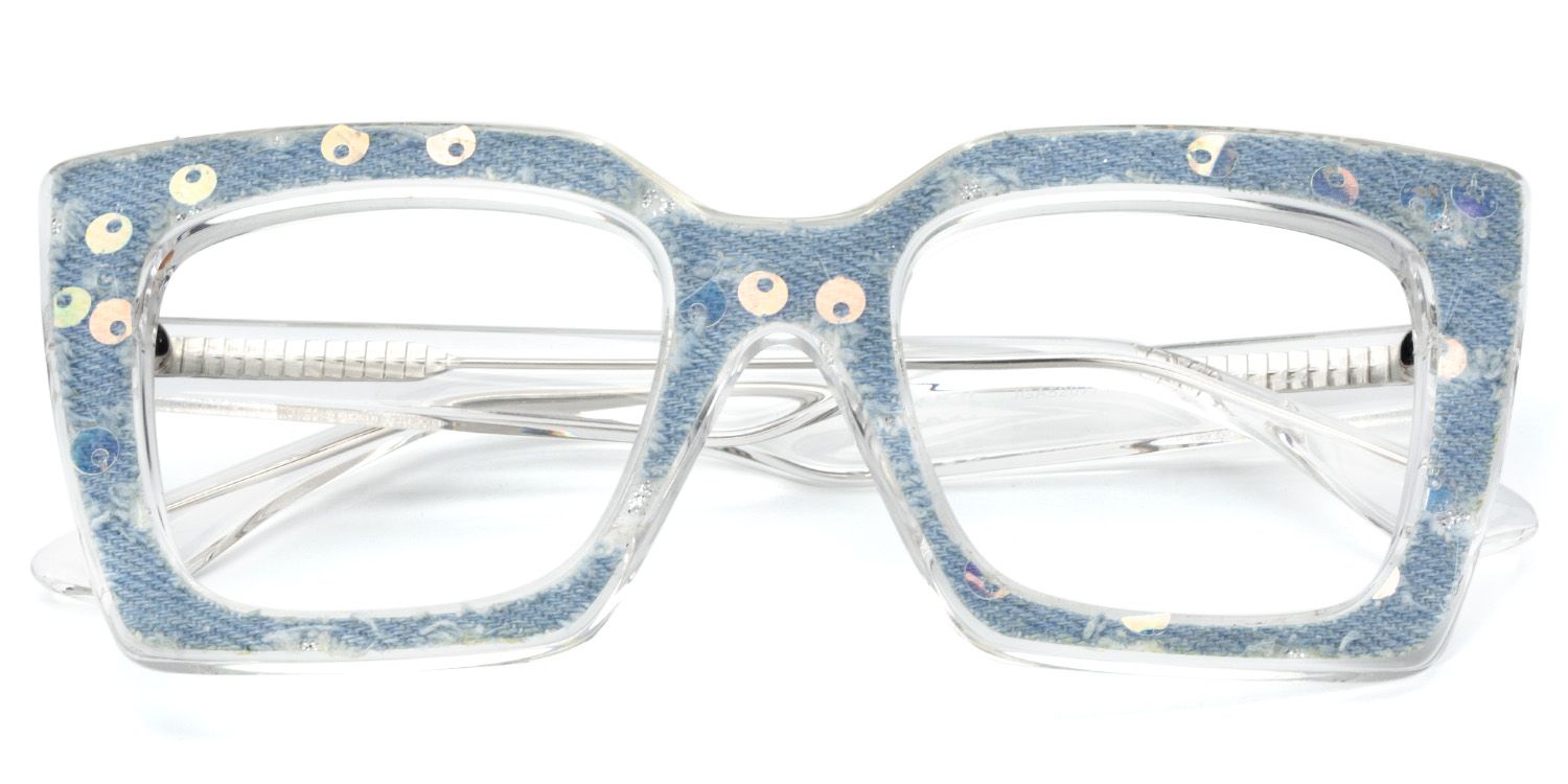 Full Transparent Glasses With light Blue Denim2