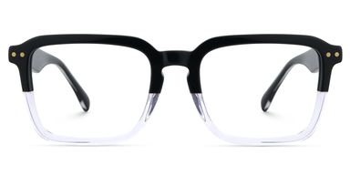 Vickerie Rectangle Black Clear Glasses