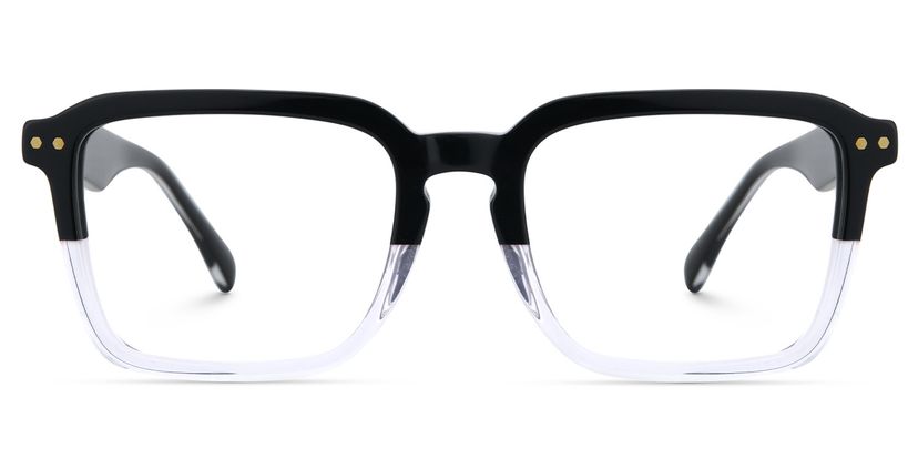 Vickerie Rectangle Black Clear Glasses