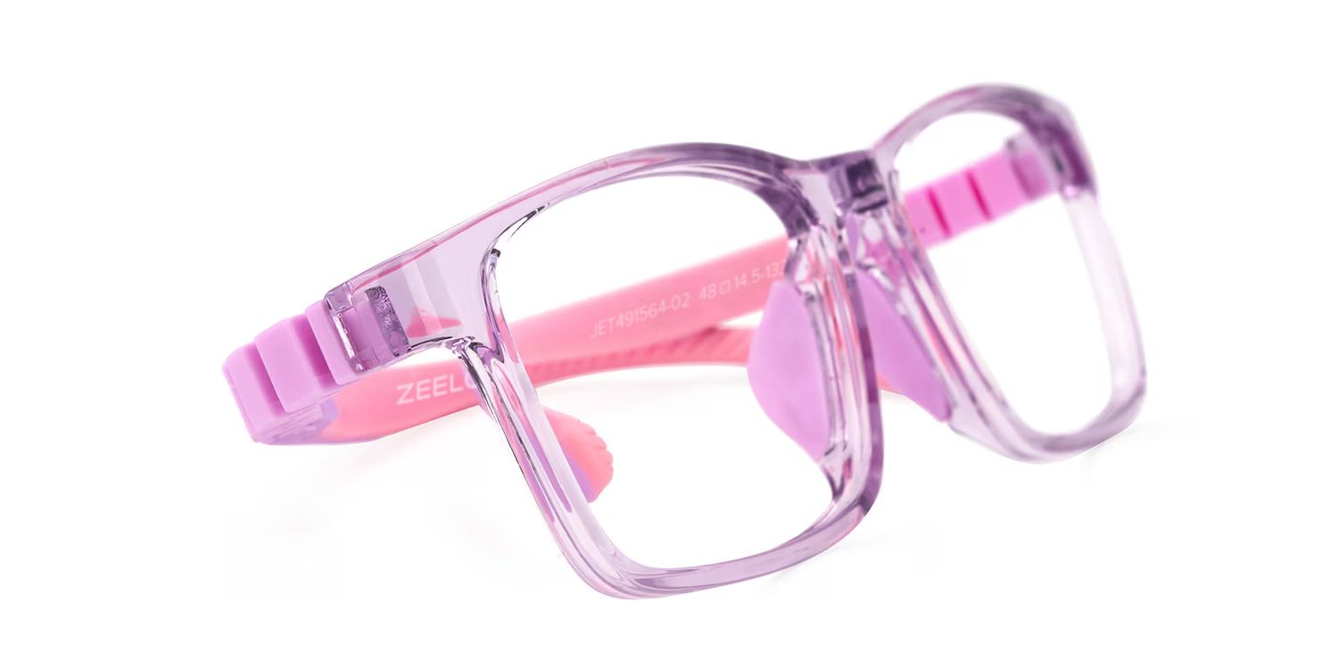 Arddin Rectangle Purple Frame Eyeglasses for Tweens2