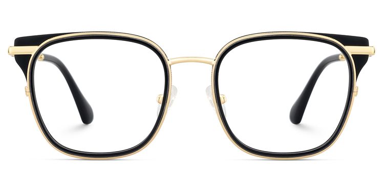 Cameron Square Black Gold Glasses