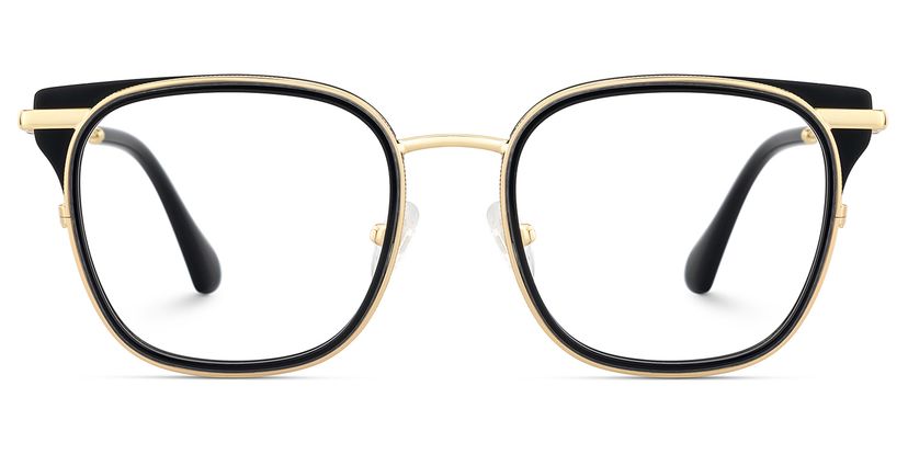 Cameron Black Gold Square Glasses