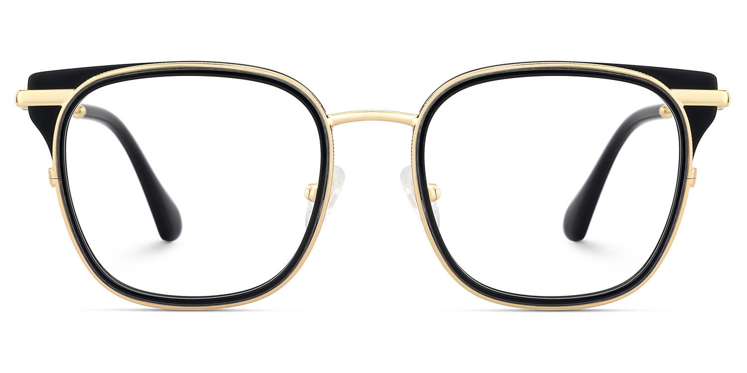 Cameron Square Black Gold Glasses