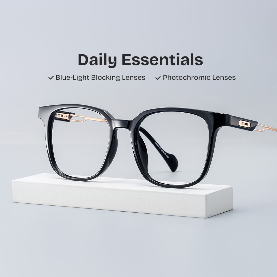 Chloe Black Square Prescription Glasses | ZEELOOL Canada0