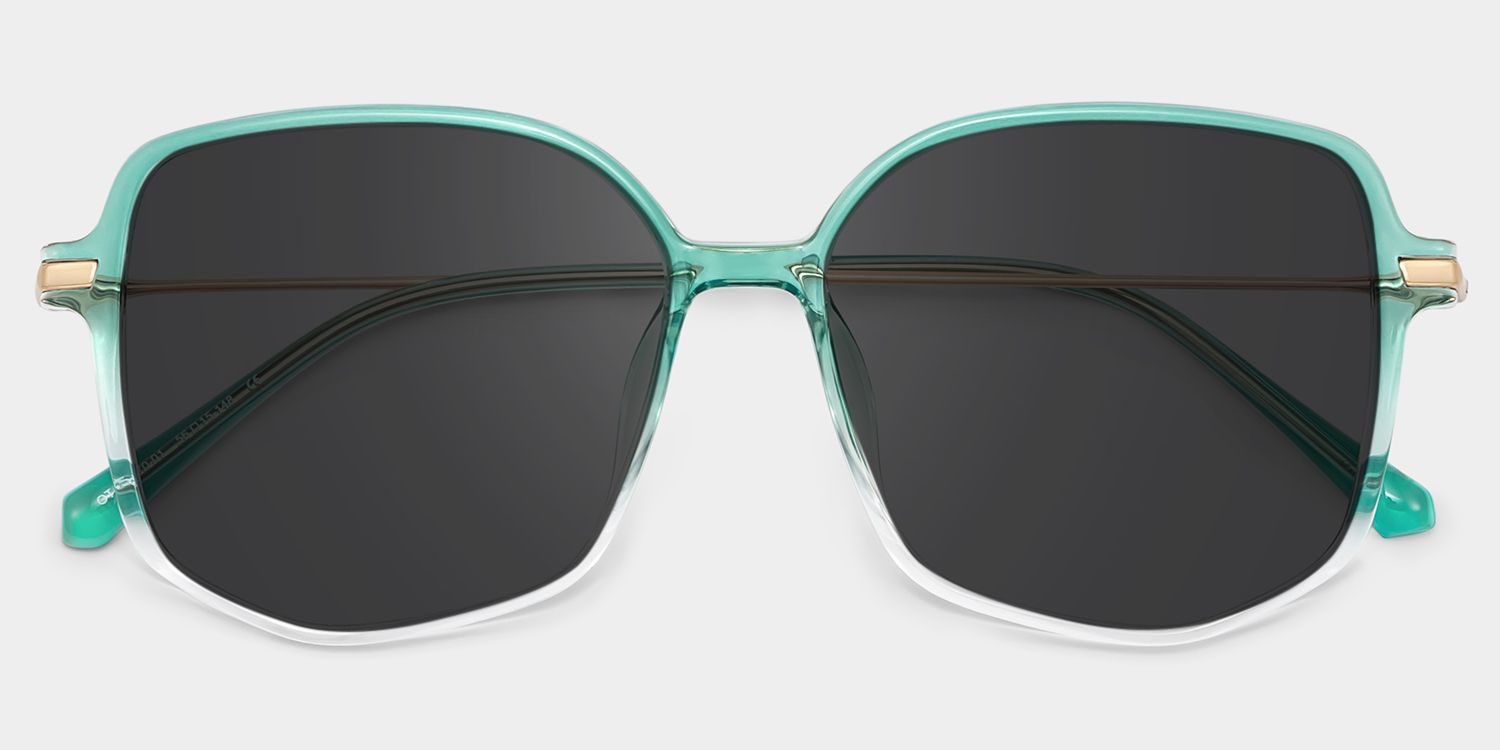 Payton Geometric Green Sunglasses | ZEELOOL Canada1