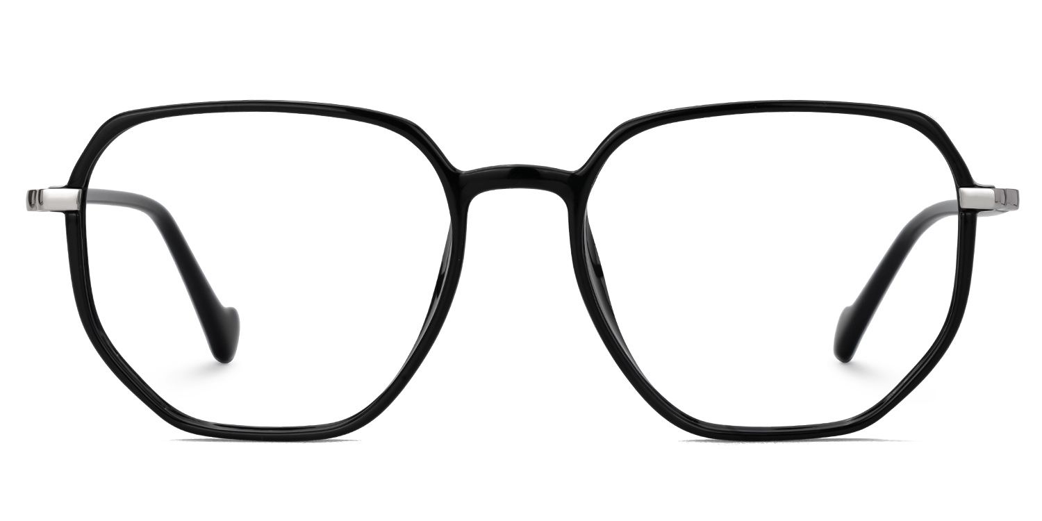 Maura Black Eyeglasses in Geometric Glasses Frame0