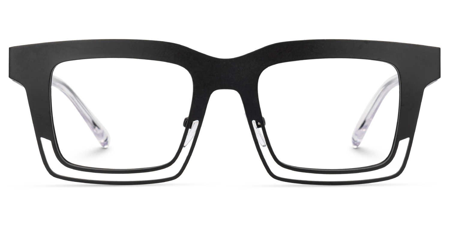 Evan Rectangle Black Frame Eyeglasses for Males | ZEELOOL Canada0
