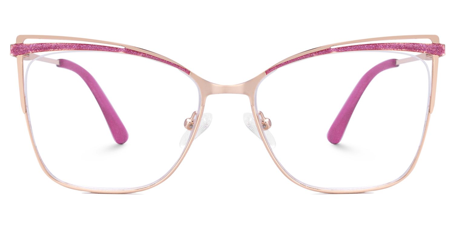 Darian Trendy Butterfly Frame Glasses in Semi-rimless | ZEELOOL Canada1