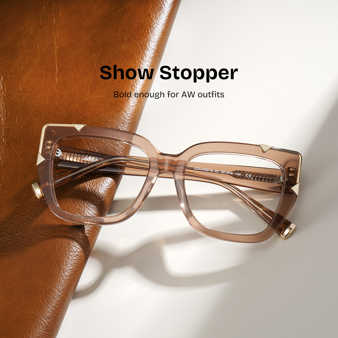 Dax Square Champagne Frame Eyeglasses for Women| ZEELOOL0