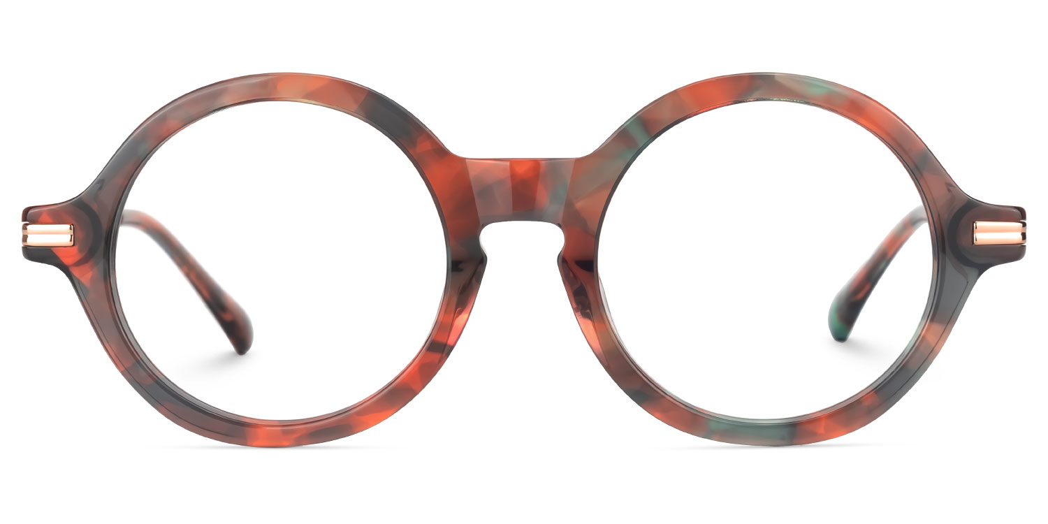 Marilys Round Red-Floral Glasses0