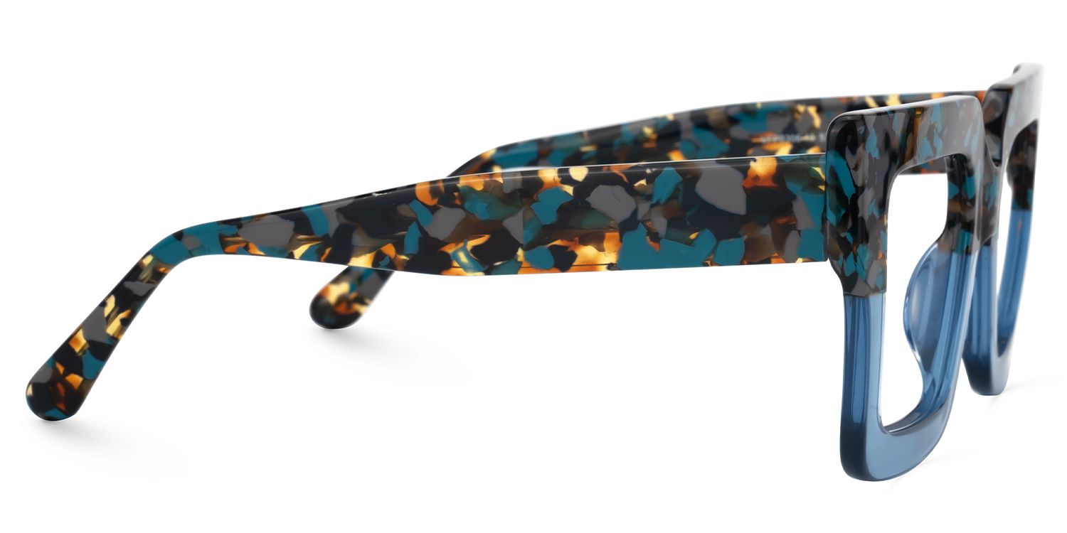 Brandon Blue Square Glasses with Chunky Acetate Frames2
