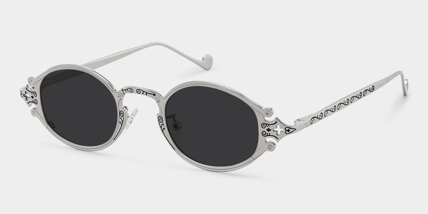 Oval Serena Silver Sunglasses Frames Deals2