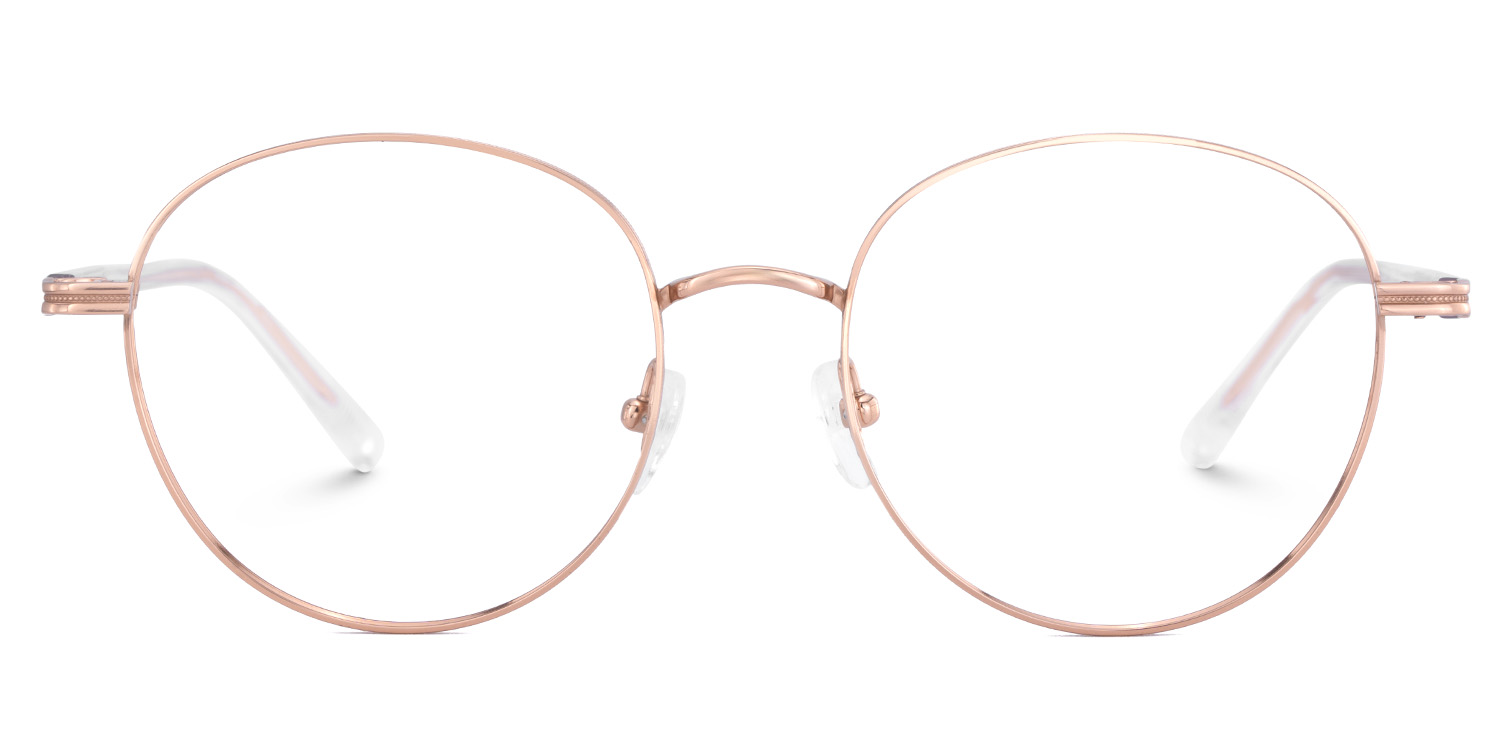 Celena Round Rose-Gold Glasses0