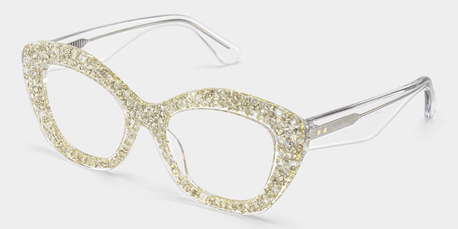 Giselle Cat-eye Clear Rhinestone Glasses Frames | ZEELOOL3