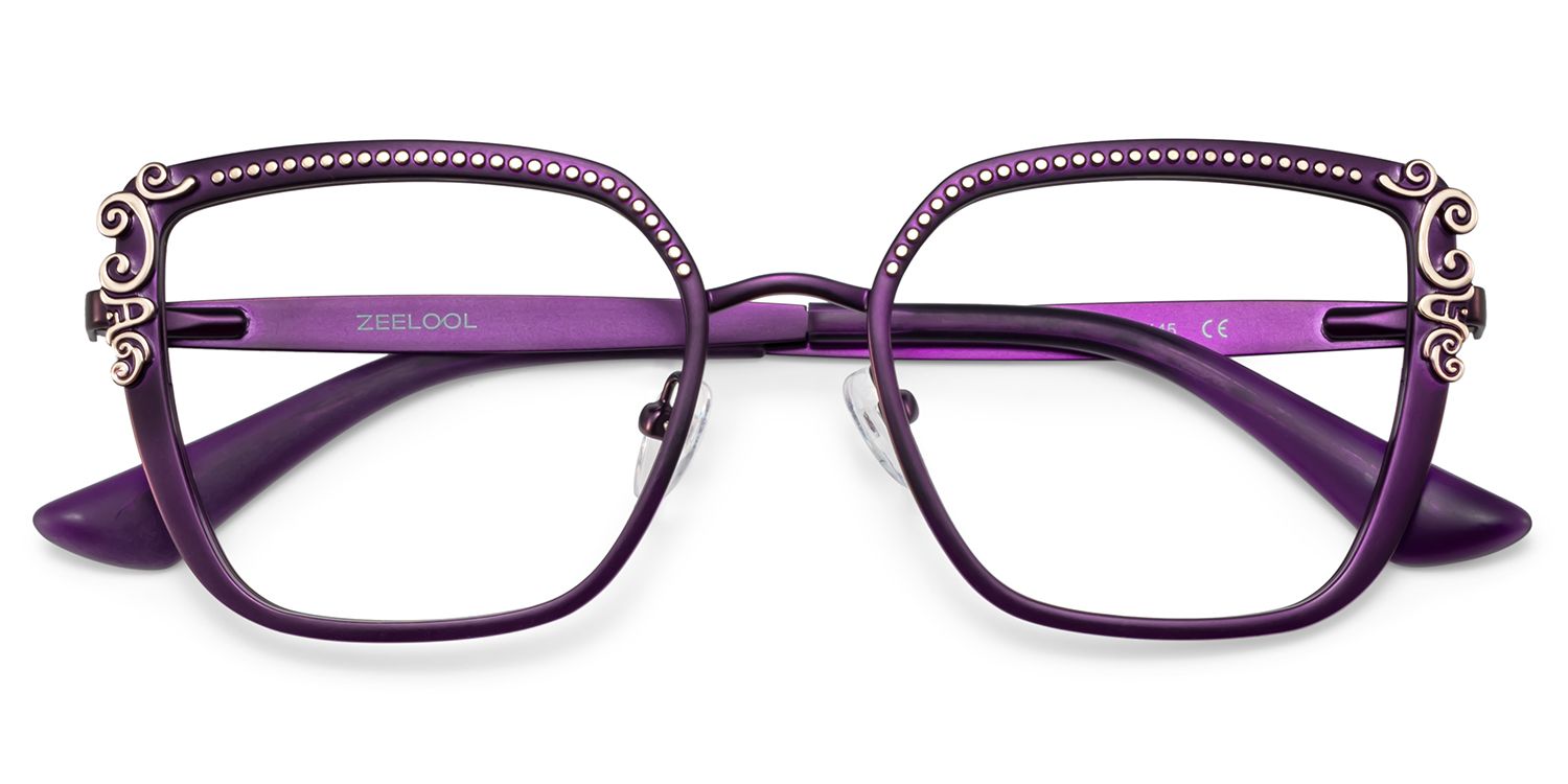 Women's Purple Glasses Frames in Square Shape2
