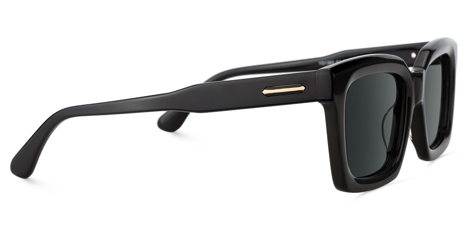 Solana Rectangle Black Full Rim Sunglasses | ZEELOOL CA3