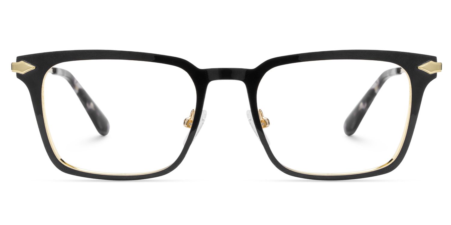 Black Color Chaney Rectangle Prescription Glasses | ZEELOOL Canada1