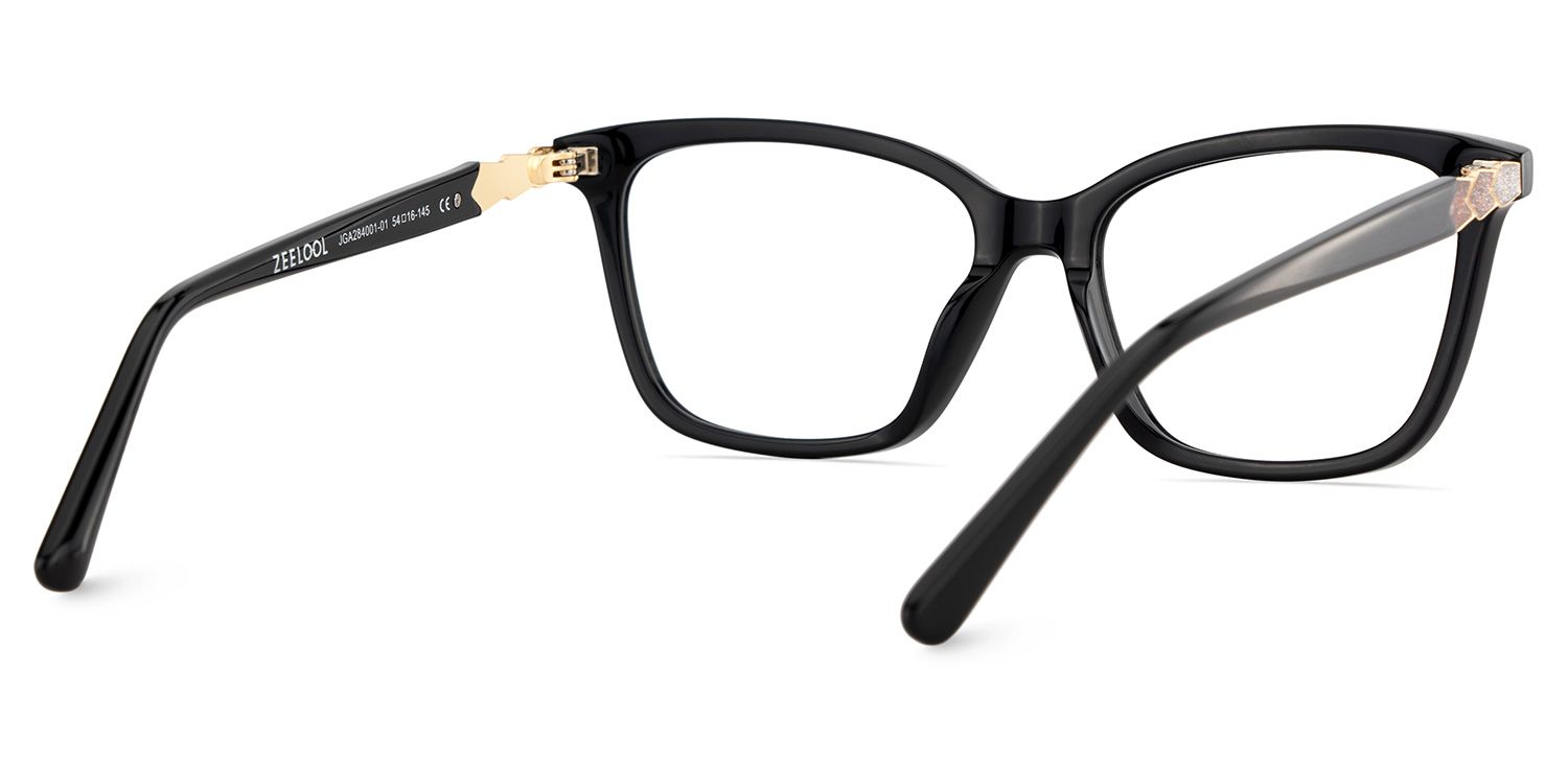 Theo Acetate Black Frame Glasses with Square Shape | ZEELOOL Canada5