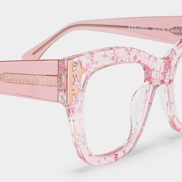 Minfia Square Pink Glasses5