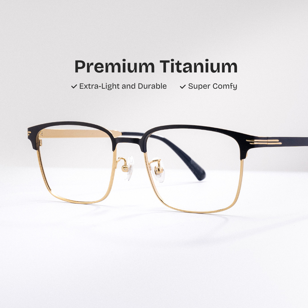 ZEELOOL Charleston Browline Gold Glasses